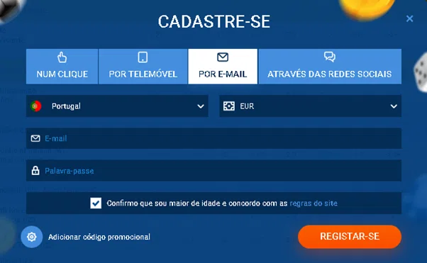 Registo na aplicação móvel MostBet